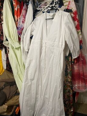 Frame Denim White Lightweight Maxi Dress